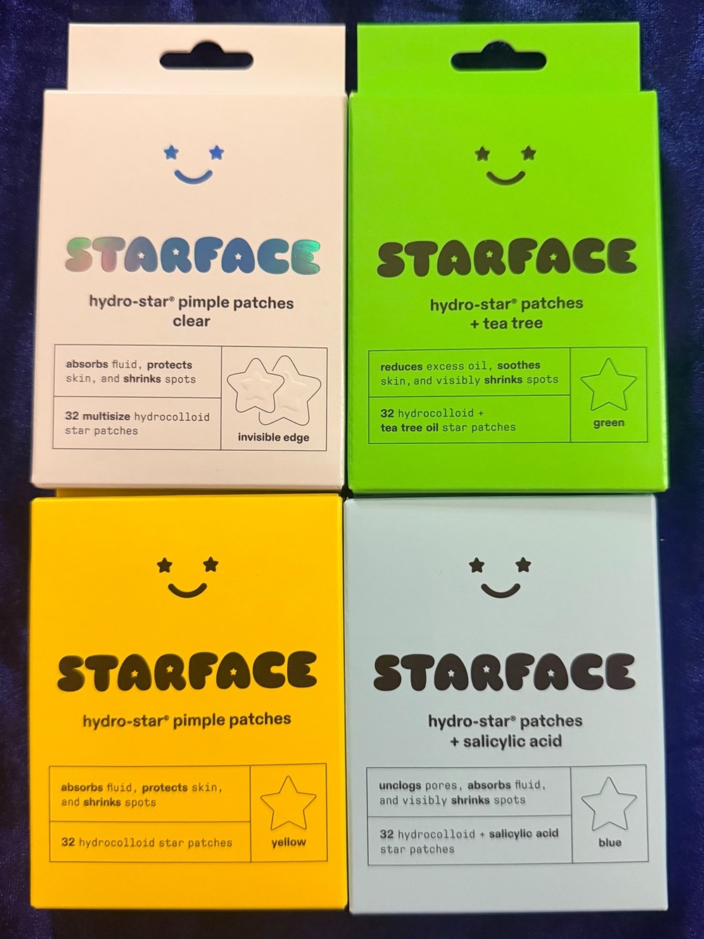 STARFACE Hydro-Star Pimple Patches - Clear, Green, Yellow, Blue